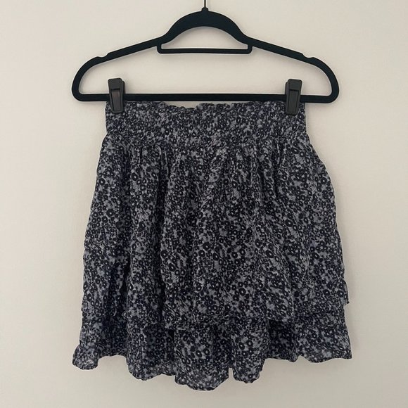 Blue Ruffle Mini Skirt - Picture 2 of 8